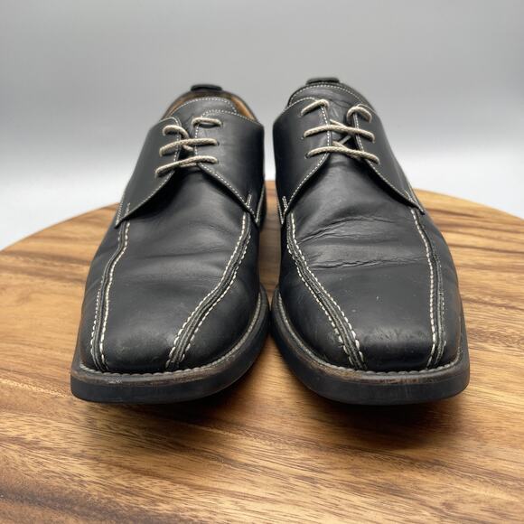 Toschi Oxfords Mens 9.5 Black Leather Carbonlite CIS Italy Dress Shoes Comfort - Picture 2 of 10